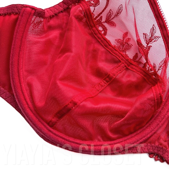 Empreinte 36D Apolline 07158 Embroidered Underwire Full Cup Bra in Fever - Picture 12 of 16